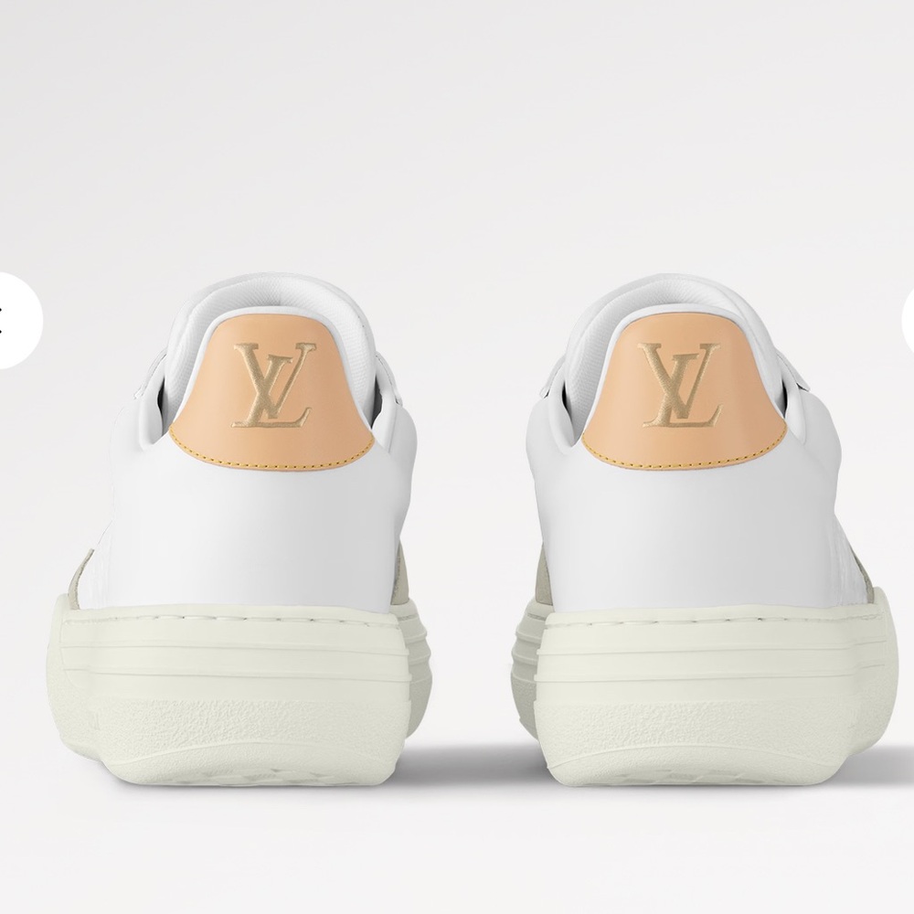 Louis Vuitton White and Tan Sneakers